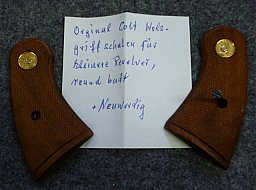 1 Paar Holzgriffschalen original Colt für kleine Revolver Round Butt