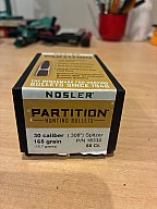 Nosler Partition 165 Grain .308