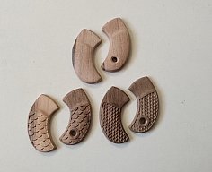 3 Paare Holzgriffschalen für Röhm Little Joe (blank+Fischschuppen+klassisch)