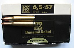6,5x57 RWS Kugelspitz-Geschoß 8,2g, 12 Stück