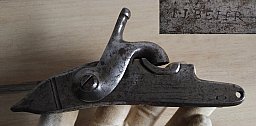 perkussioniertes Steinschloß für eine Muskete von Johann Jakob Behr 1720-1740 Preußen