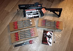 NEU! Supersonic Tactical + 35 Bolzen, 10 Jagdspitzen Pistolen -Magazin-Armbrust