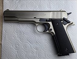 COLT GOVERNMENT 1911 A1 – PTB 638 – 9 mm P.A.K. – silberfarbene Ausführung